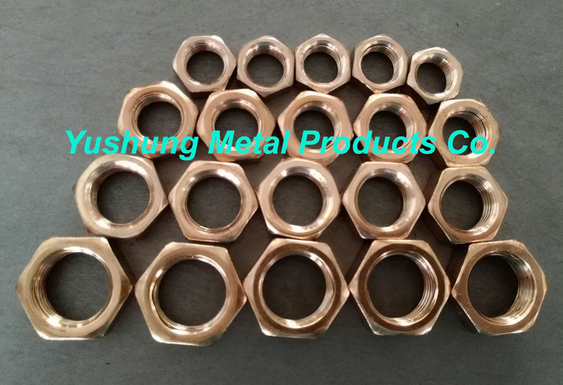 Silicon bronze thin hex nuts